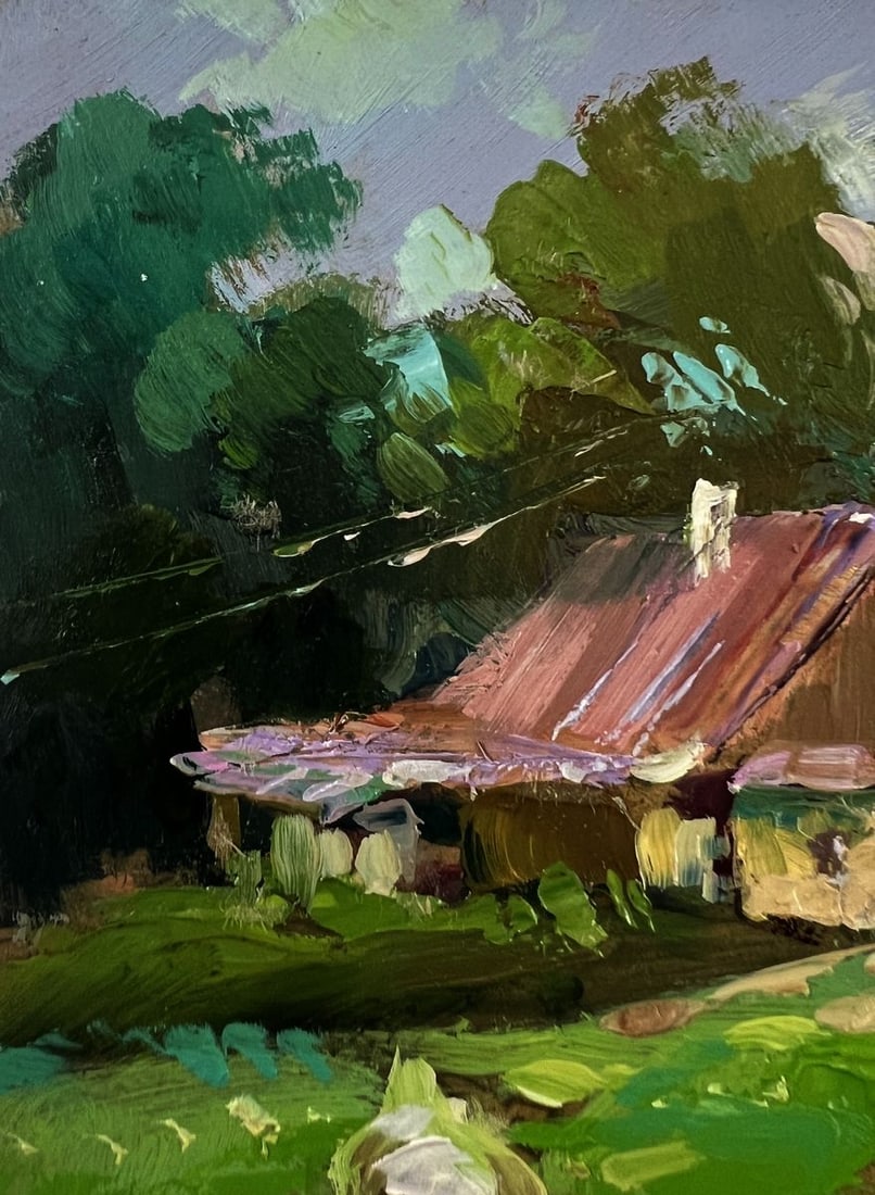 Oil painting Geese in the village Yuriy Suprunchuk - 6