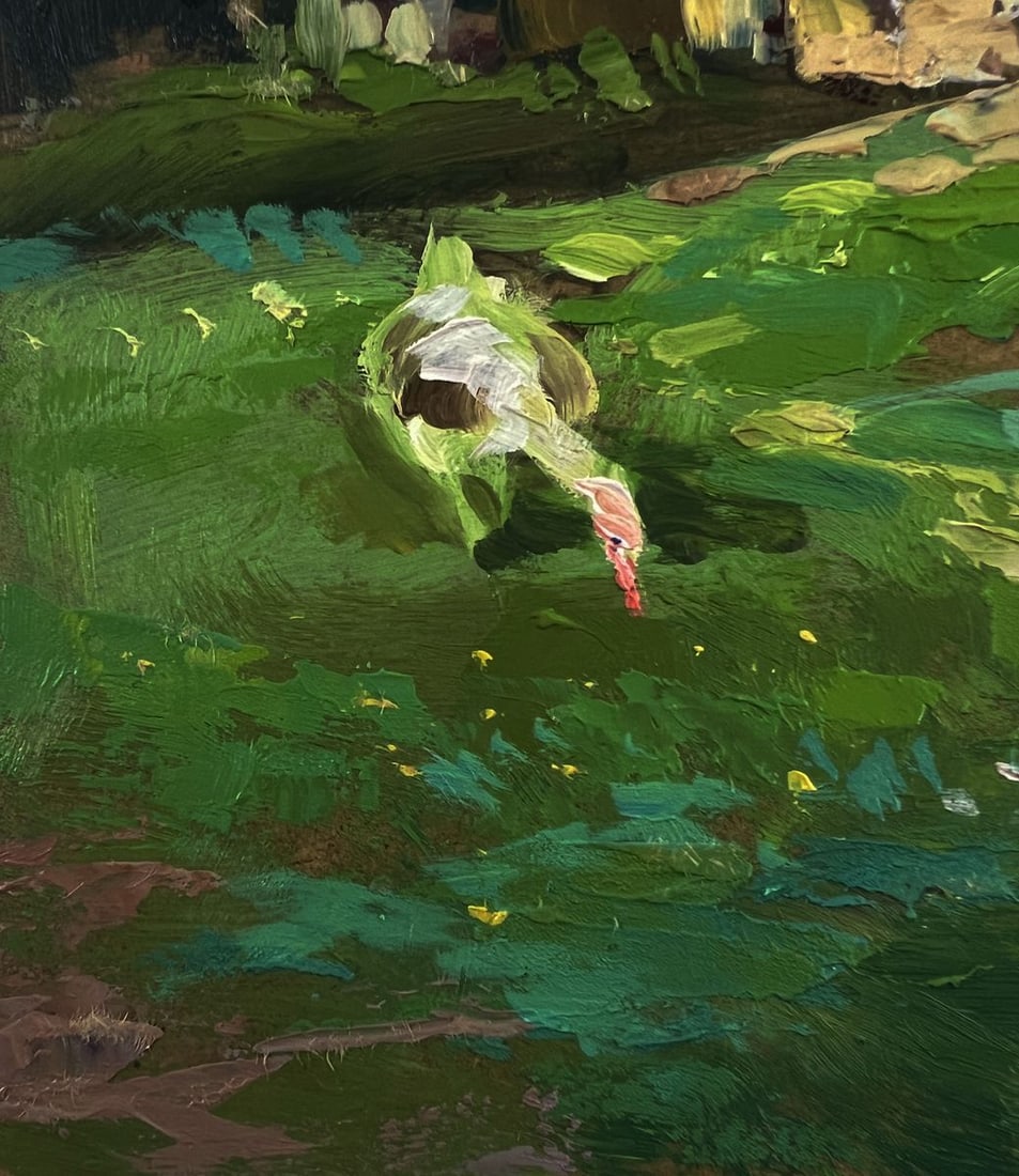 Oil painting Geese in the village Yuriy Suprunchuk - 7