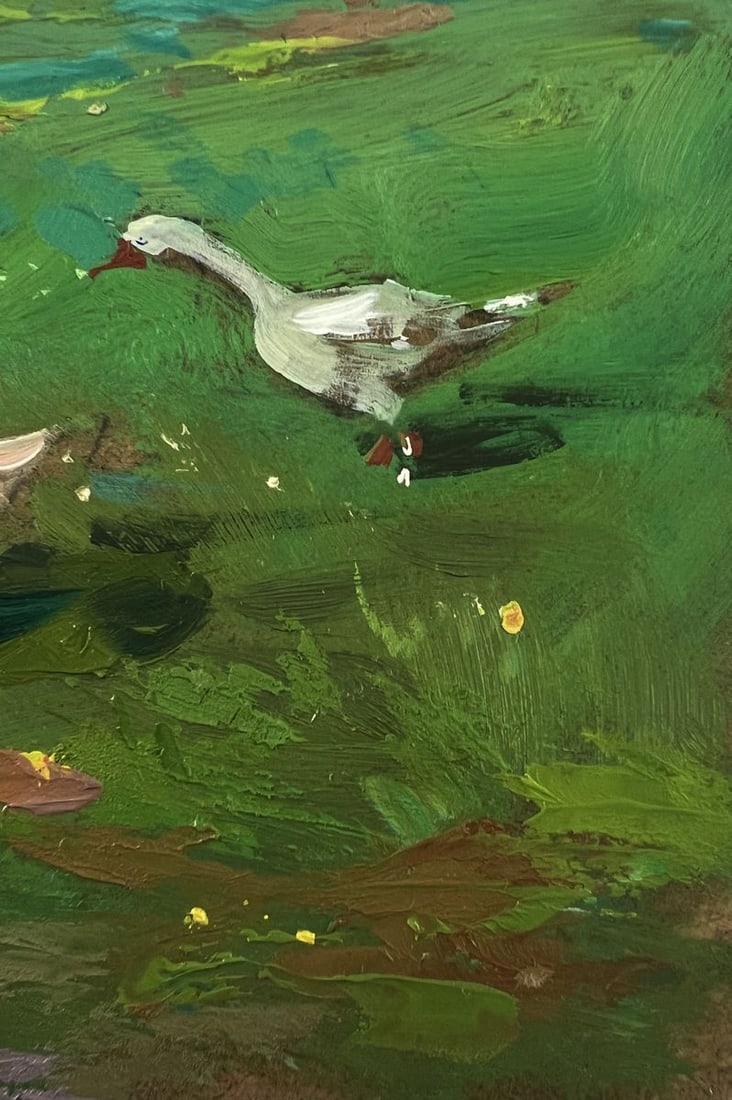 Oil painting Geese in the village Yuriy Suprunchuk - 9