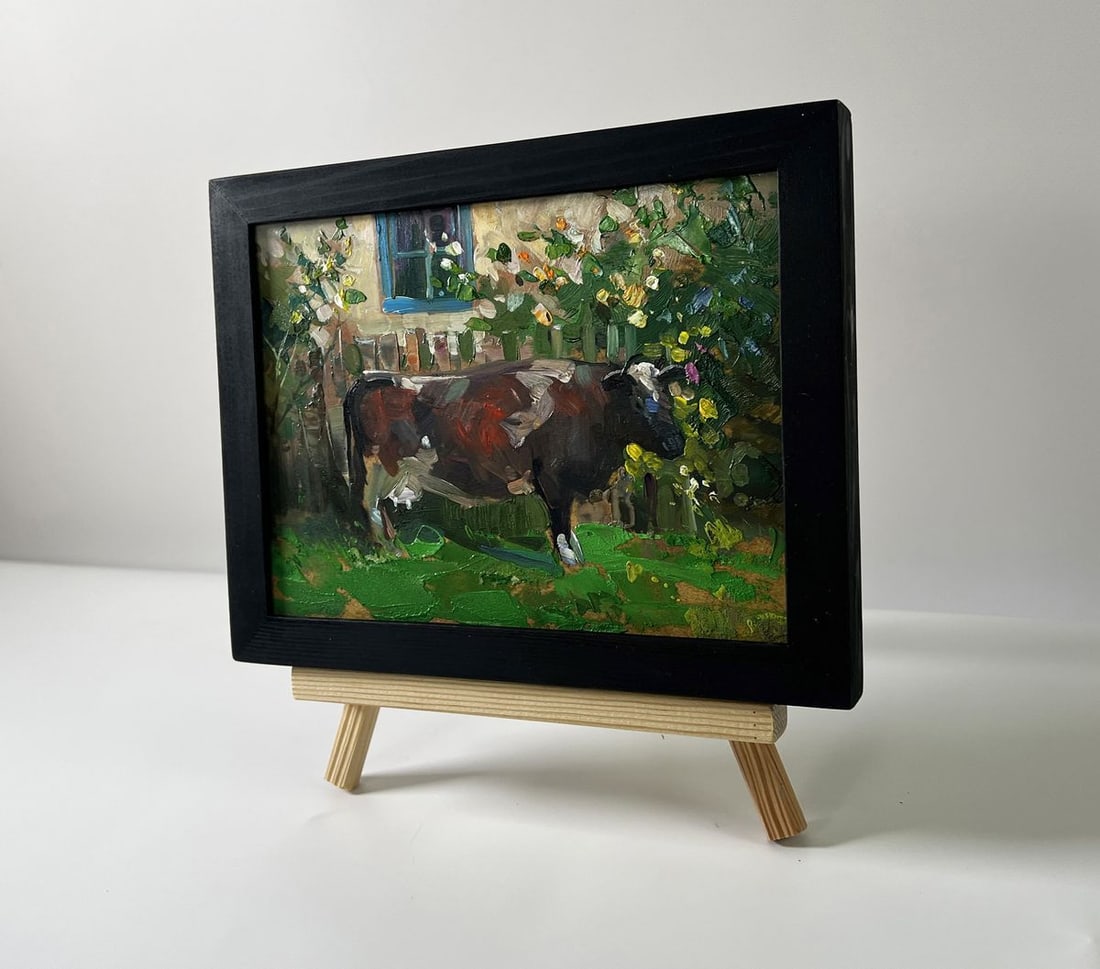 Oil painting A cow near the house Yuriy Suprunchuk - 2