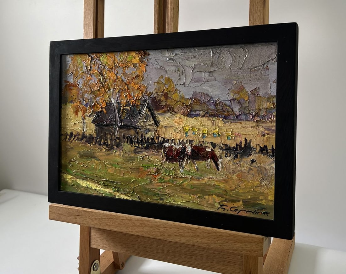 Oil painting Village cows grazing Boris Serdyuk - 2