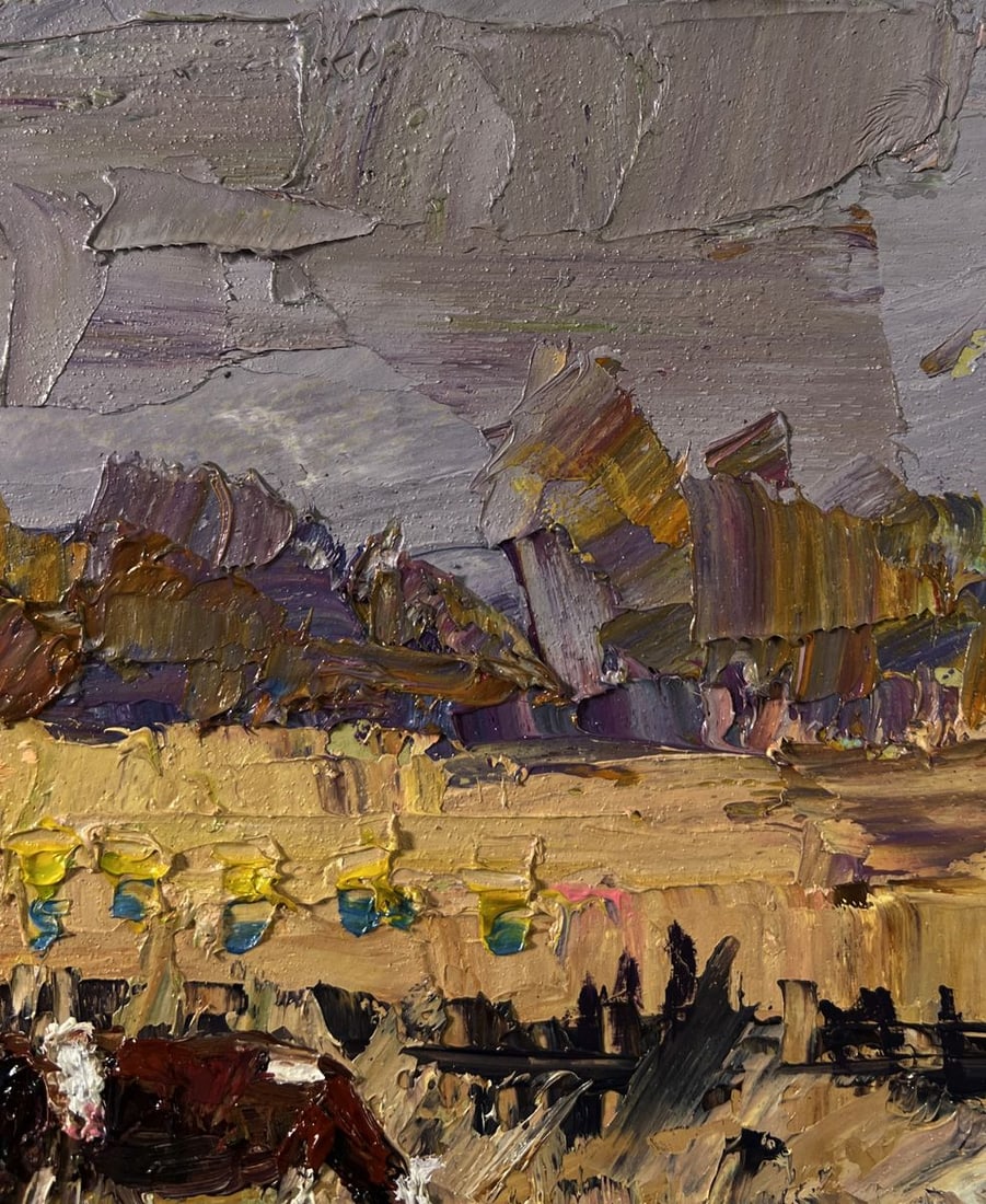 Oil painting Village cows grazing Boris Serdyuk - 4