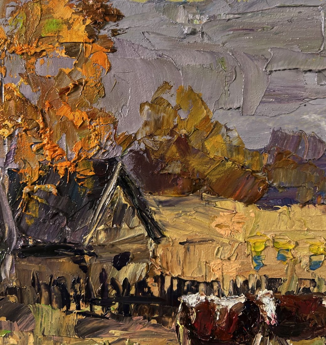 Oil painting Village cows grazing Boris Serdyuk - 5