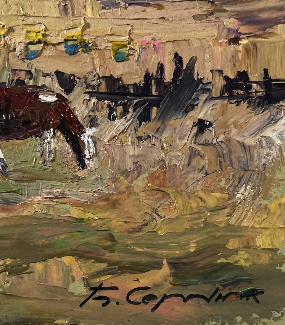 Oil painting Village cows grazing Boris Serdyuk - 8