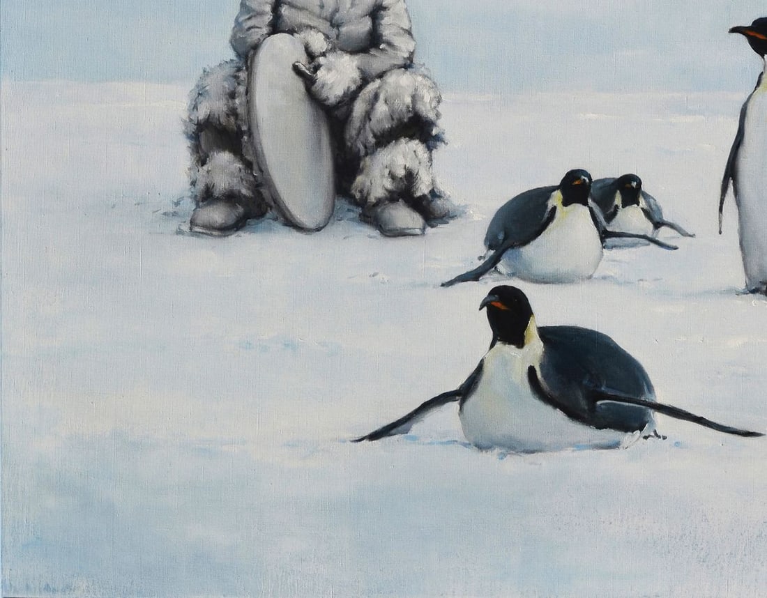 Oil painting Penguins and man Oleg Kateryniuk - 5