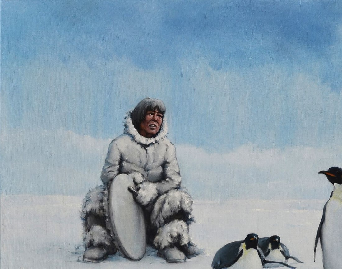 Oil painting Penguins and man Oleg Kateryniuk - 6