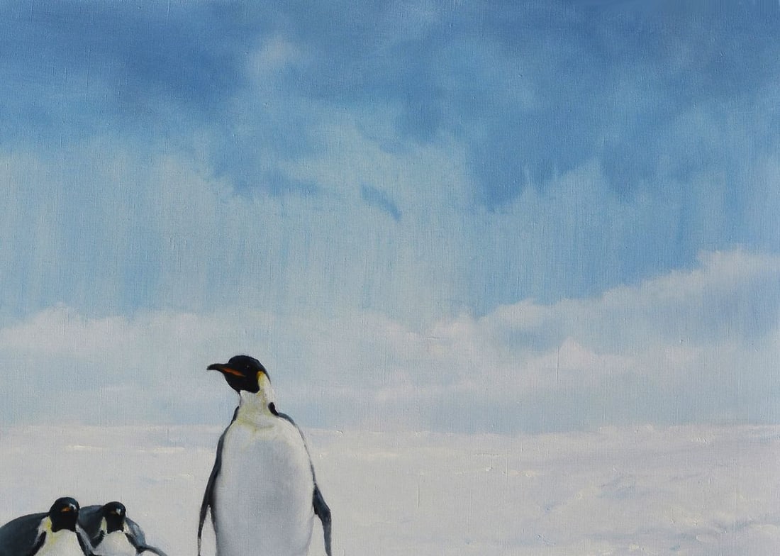 Oil painting Penguins and man Oleg Kateryniuk - 7