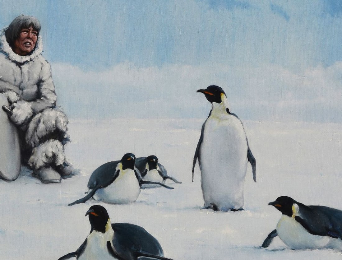 Oil painting Penguins and man Oleg Kateryniuk - 8