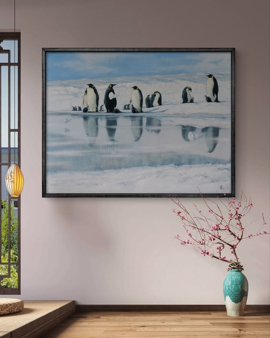 Oil painting Penguin colony Oleg Kateryniuk - 2