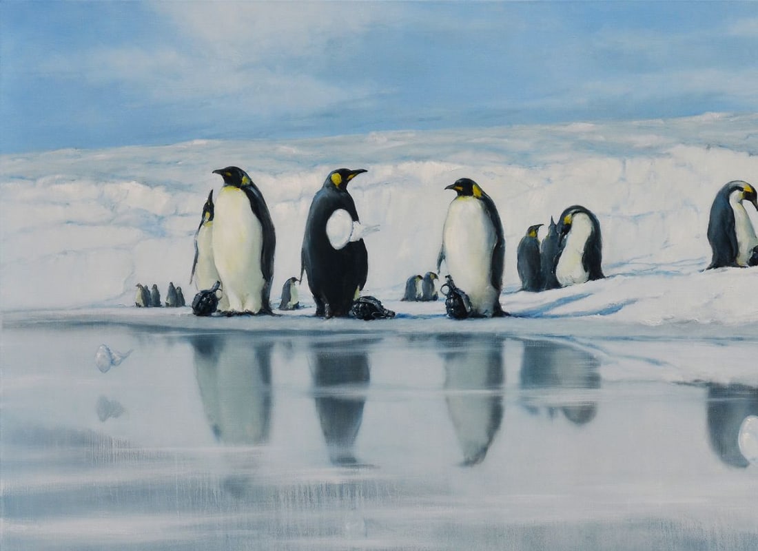 Oil painting Penguin colony Oleg Kateryniuk - 4