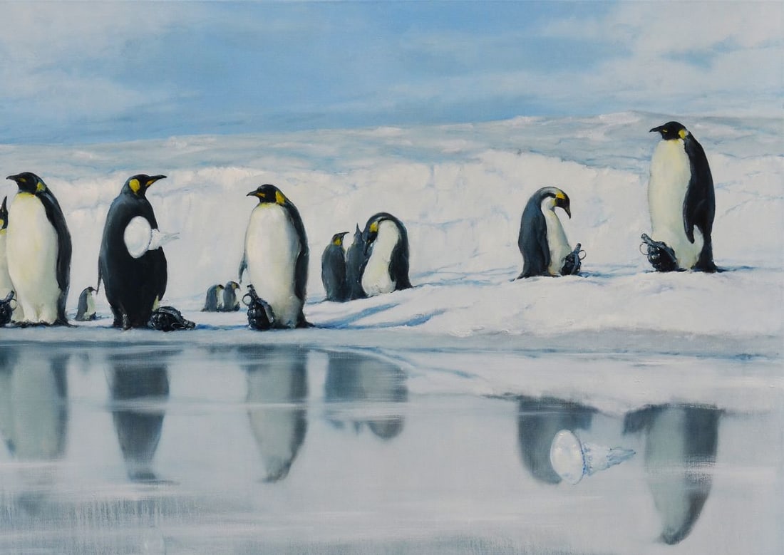 Oil painting Penguin colony Oleg Kateryniuk - 5