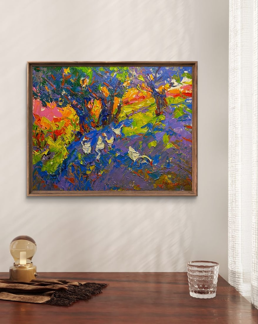 Oil painting Geese in the shade of a willow Alex Kalenyuk - 2