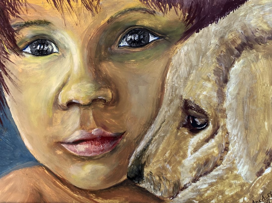 Oil painting With a small dog Dmitry Arkadyev (1 of 13)
