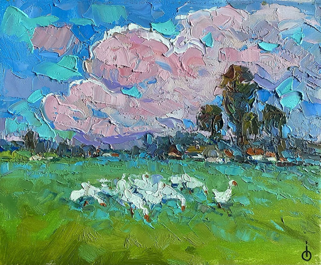 Oil painting After a downpour Oksana Kalenyuk: Title: Oil painting After a downpour Oksana Kalenyuk Description: №Kalen 1327In oil painting "After a Downpour," the artist captures the refreshing beauty of a landscape rejuvenated by rain. The