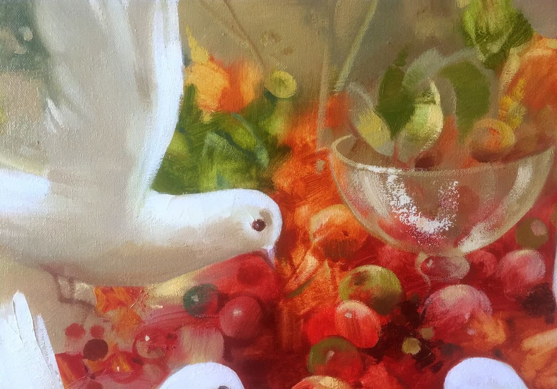 Abstract oil painting Pigeons Anatoly Borisovich Tarabanov - 3