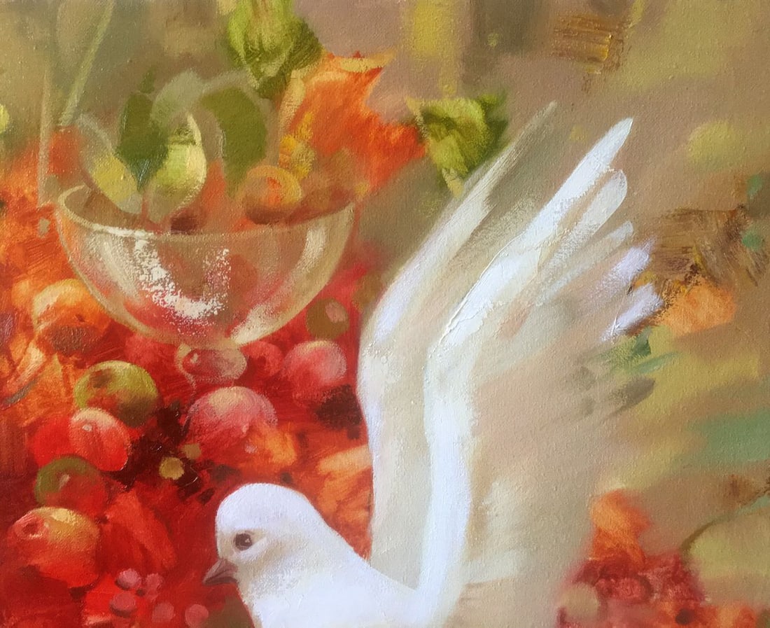 Abstract oil painting Pigeons Anatoly Borisovich Tarabanov - 4