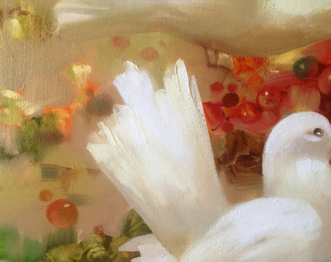 Abstract oil painting Pigeons Anatoly Borisovich Tarabanov - 5