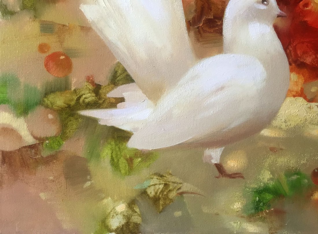 Abstract oil painting Pigeons Anatoly Borisovich Tarabanov - 8