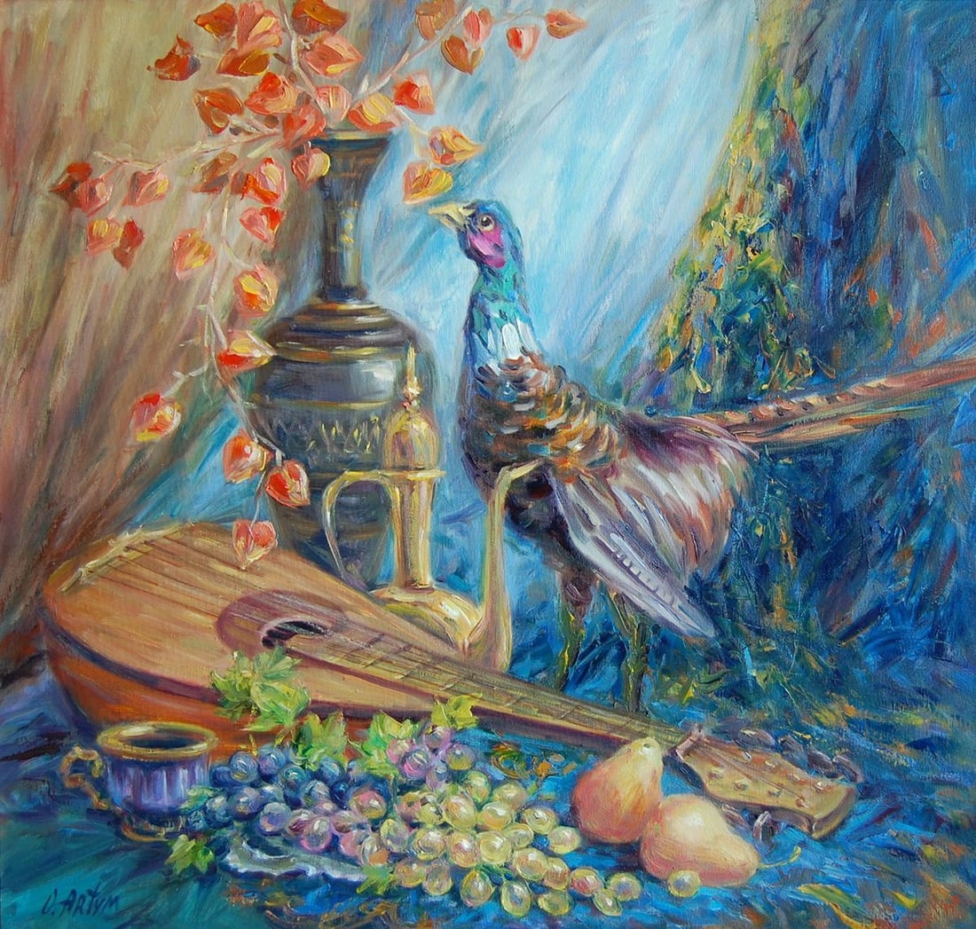 Oil painting Curious guest Kotmin Olga: Title: Oil painting Curious guest Kotmin Olga Description: №Kotmin 6 *** ABOUT THIS PAINTING *** * TITLE: "Curious guest" * ARTISTS: Kotmin Olga * SIZE: 70x70 cm/'27.55x27.55 inches' *