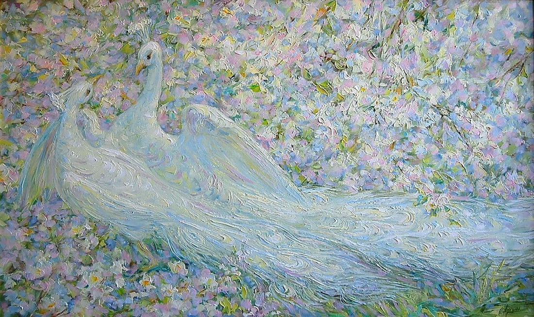 Oil painting Spring love Kotmin Olga: Title: Oil painting Spring love Kotmin Olga Description: №Kotmin 55*** ABOUT THIS PAINTING *** * TITLE: "Spring love" * ARTISTS: Kotmin Olga * SIZE: 60x100 cm/'23.62x39.37 inches' * MEDIUM: