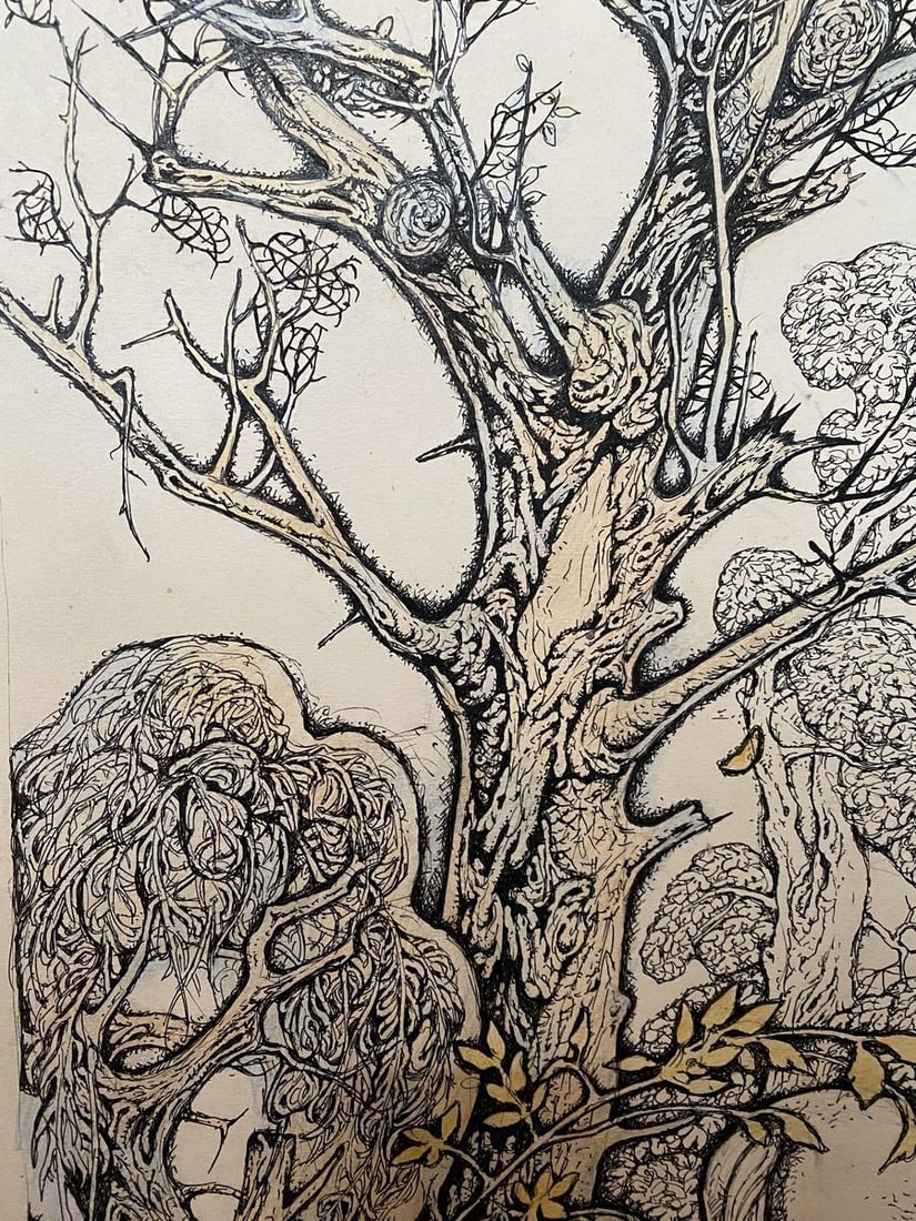 Pencil, mascara, painting White horse Litvinov Oleg Arkad'yevich - 4