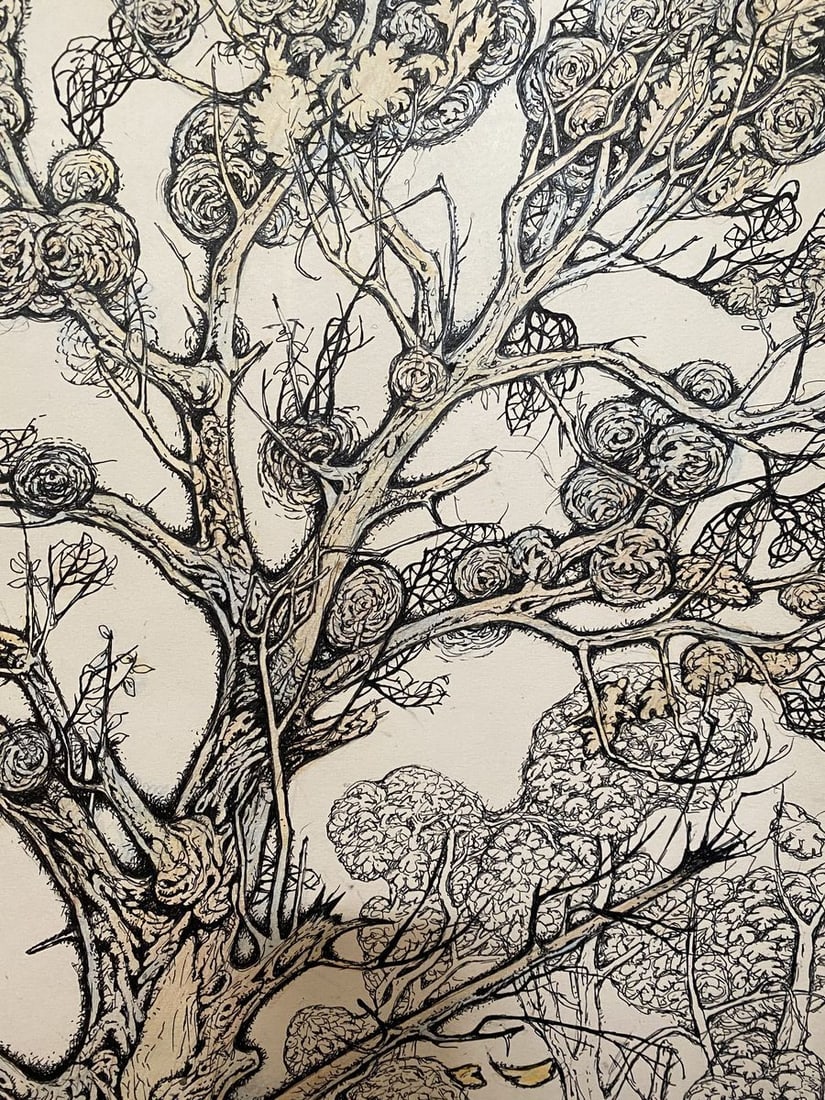 Pencil, mascara, painting White horse Litvinov Oleg Arkad'yevich - 6