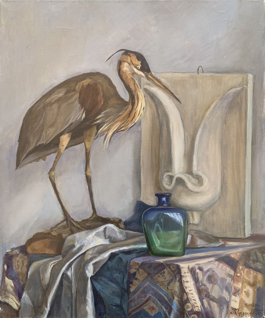Oil painting A bird Iryna Ivanivna Tverdokhlib-Banakh (1 of 7)