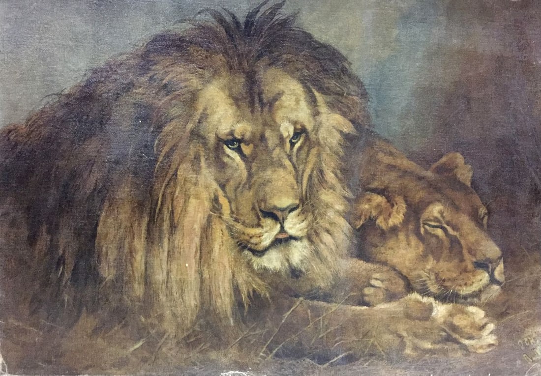 Oil painting Portrait of a lion (1 of 9)