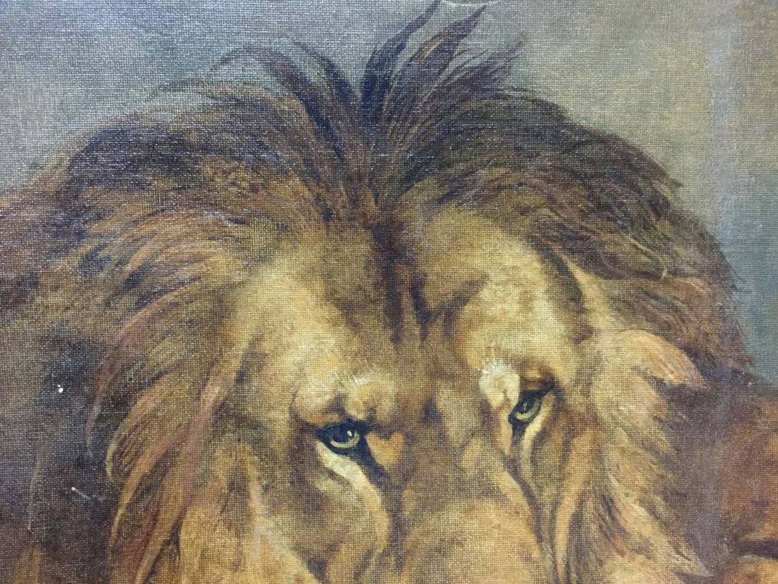 Oil painting Portrait of a lion - 2