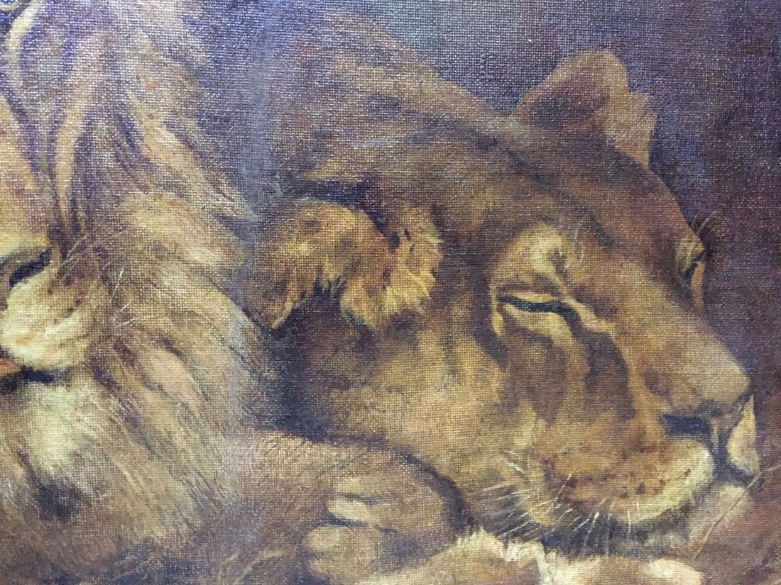 Oil painting Portrait of a lion - 4