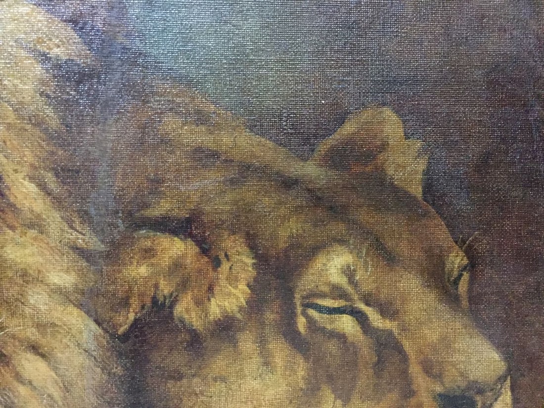 Oil painting Portrait of a lion - 5