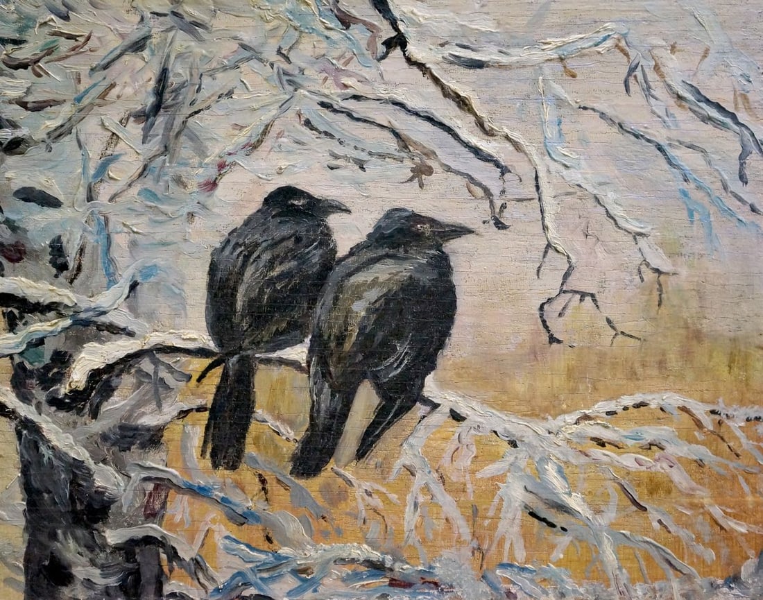 Oil painting Crows Vladimir Ivanovich Kozlovsky (1 of 10)