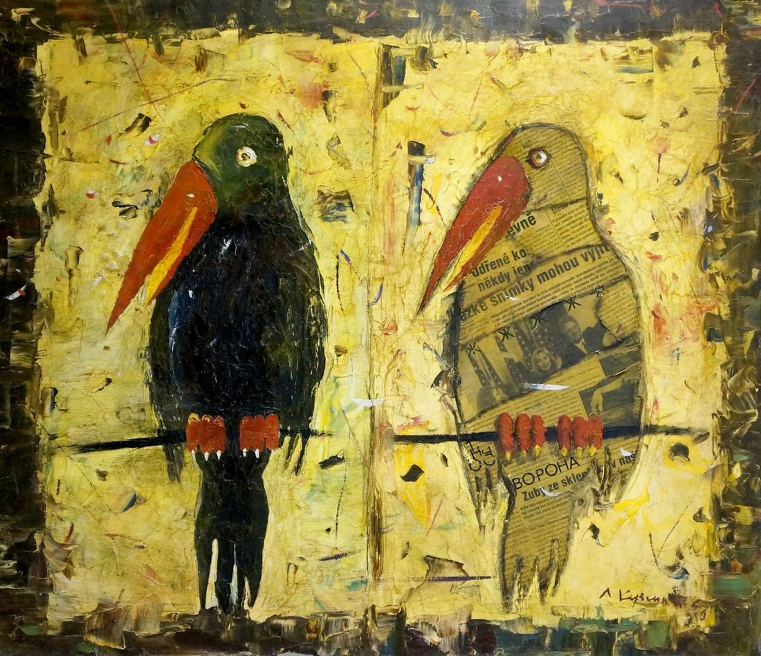 Oil painting Two ravens Kuzenny Leonid Anatolievich (1 of 10)
