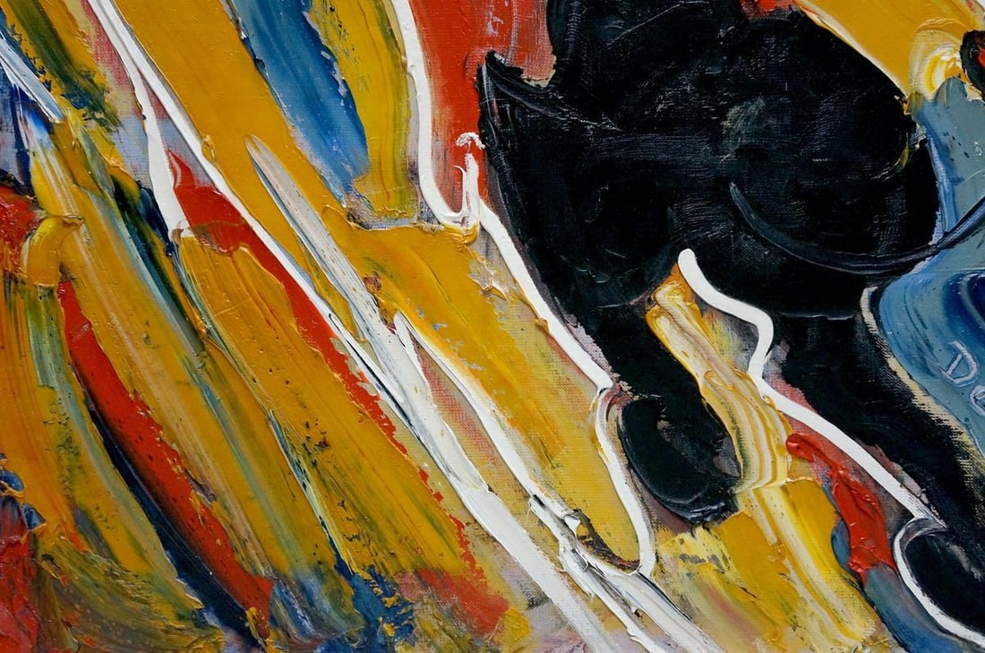 Abstract oil painting On a bull Mikhail Demtsyu - 2