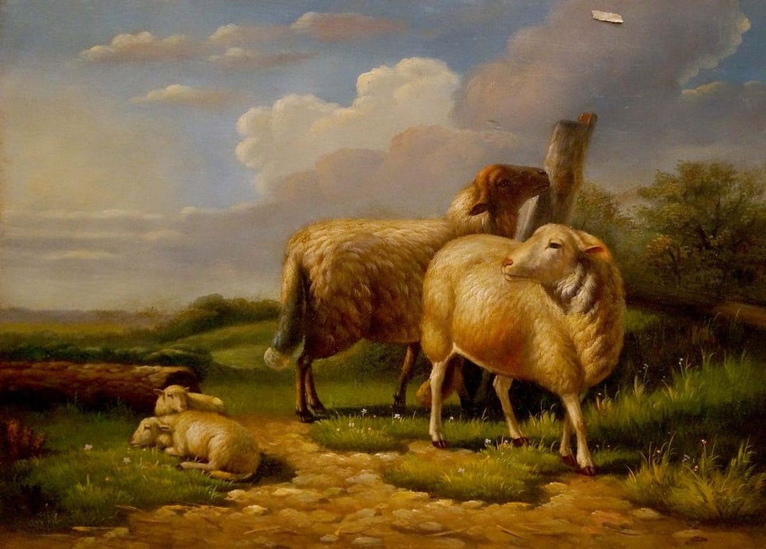 Oil painting Goats portrait (1 of 8)