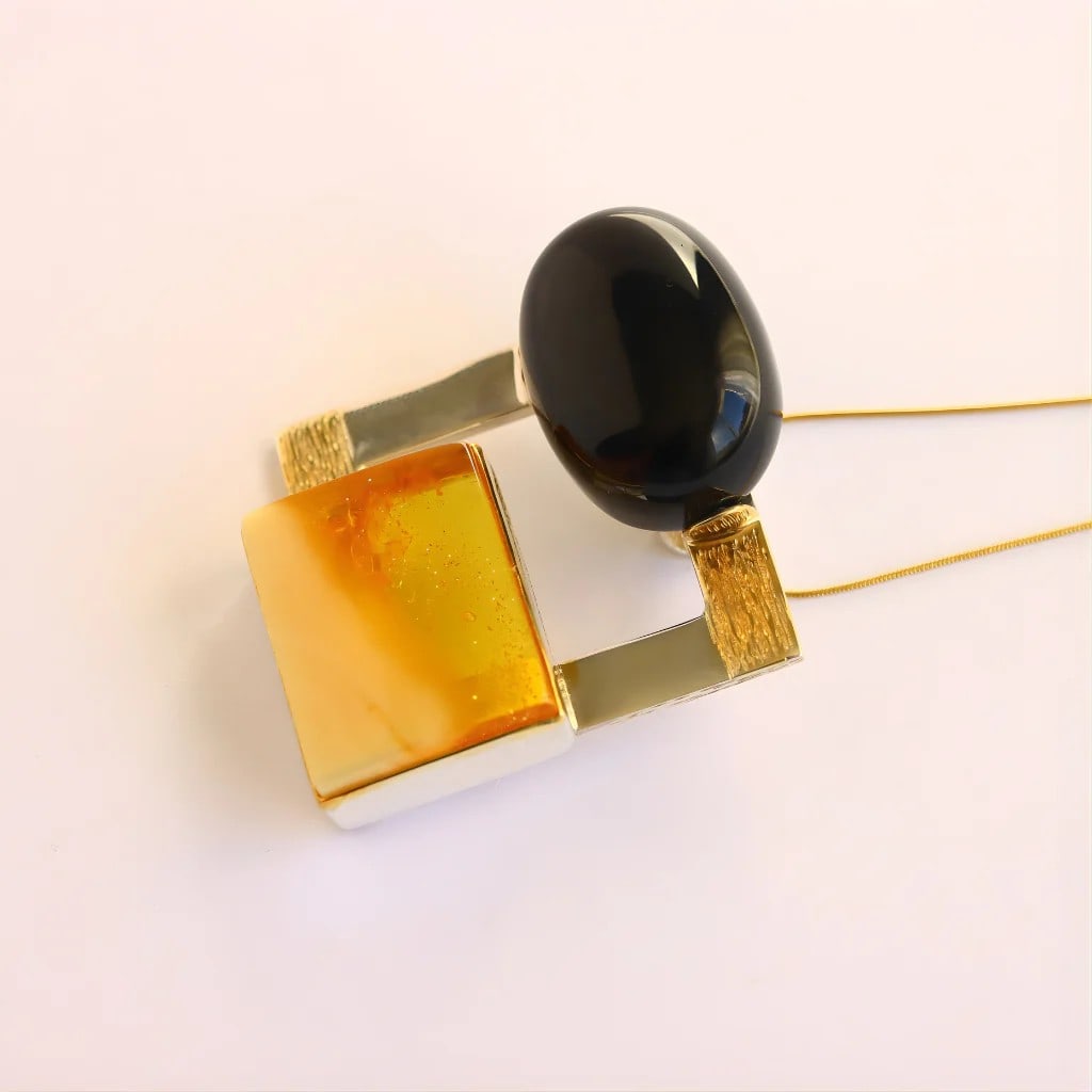 Baltic Amber Necklace- Handmade with 14k Gold and Sterling Silver - 5