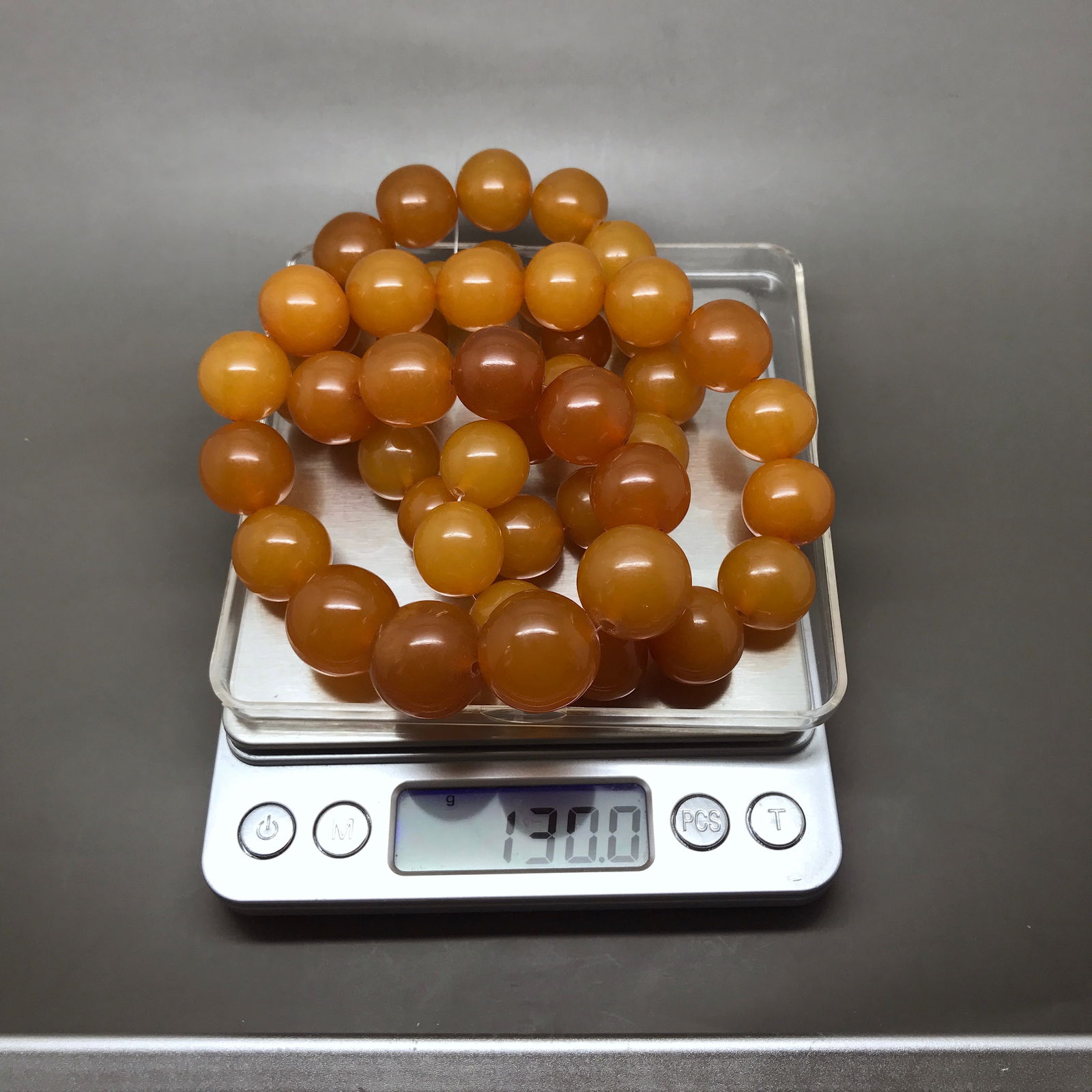 Phenomenal Unique Vintage Amber Necklace made from Round Amber beads - 7