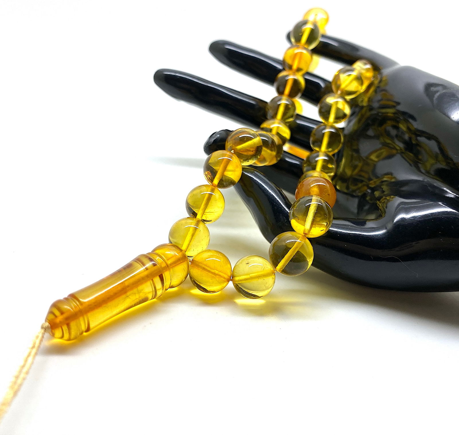 Impressive Amber Tesbih made from Round Amber beads - 8