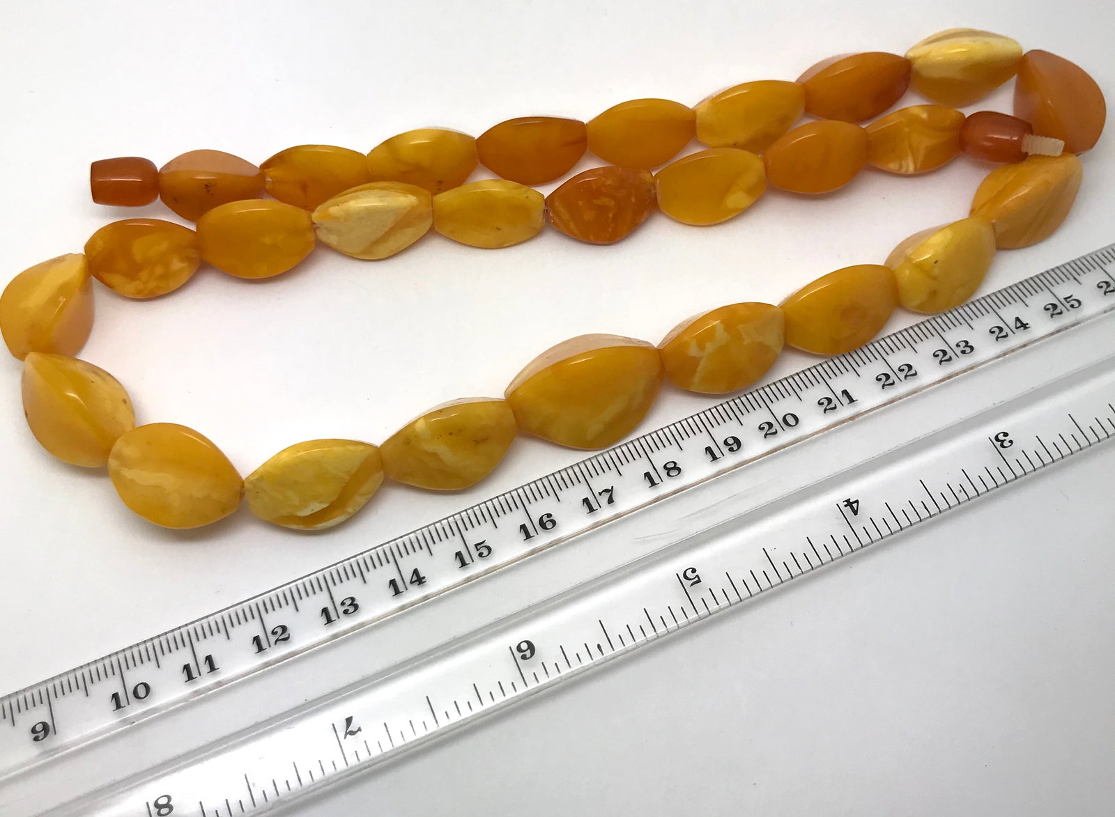 Antique Cut Amber Necklace - 10