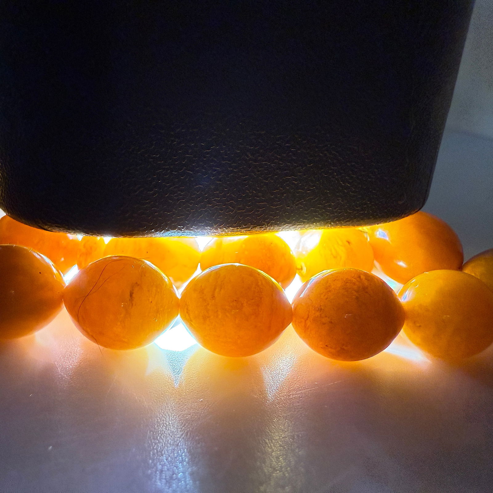 Splendid Amber Tesbih made from Olive shaped Amber beads - 5