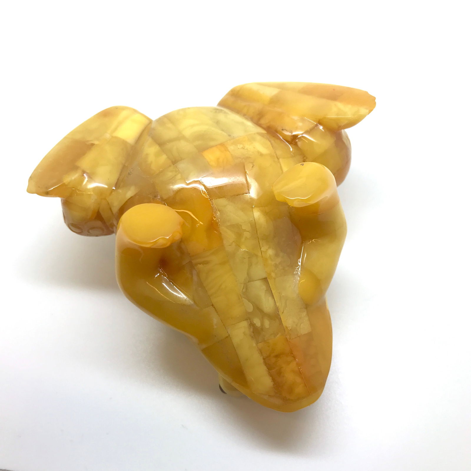 Impressive Unique Vintage Amber Statue shaped like a Frog - 5