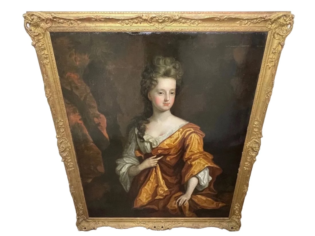 Huge Oil Painting Elizabeth Countess Of Westmorland Circle Of Godfrey Kneller - 3