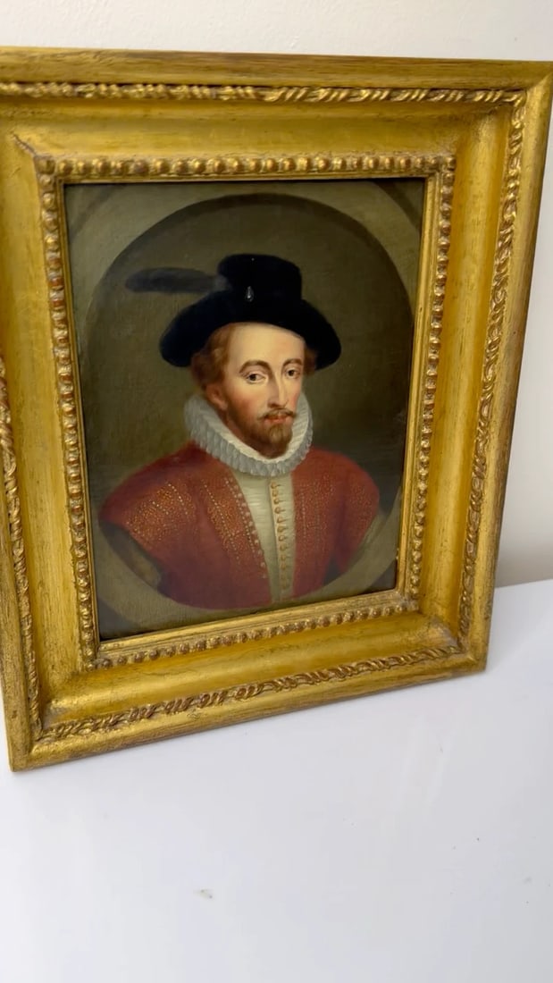 Oil Portrait of Sir Walter Raleigh In the Manner of Hans Holbein the Younger - 2
