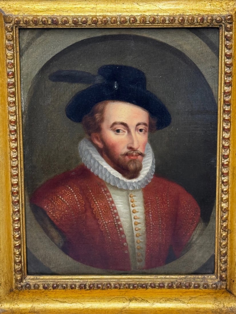 Oil Portrait of Sir Walter Raleigh In the Manner of Hans Holbein the Younger - 3