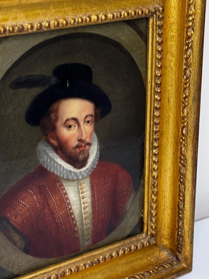 Oil Portrait of Sir Walter Raleigh In the Manner of Hans Holbein the Younger - 7
