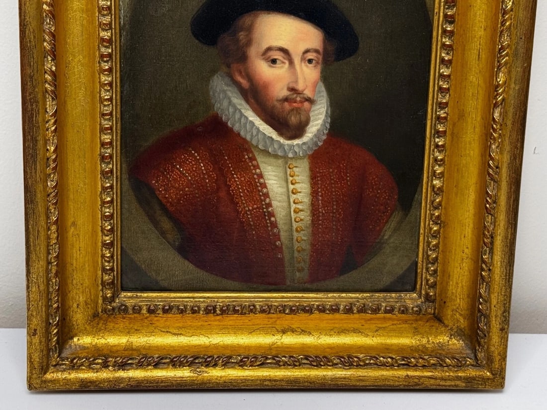 Oil Portrait of Sir Walter Raleigh In the Manner of Hans Holbein the Younger - 9