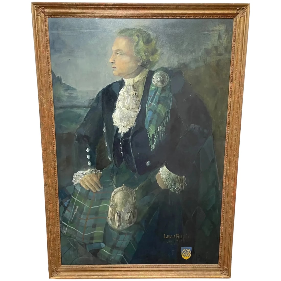 Huge Oil Portrait of British Diplomat Sir Leslie Fielding KCMG C1974 Framed (1 of 20)