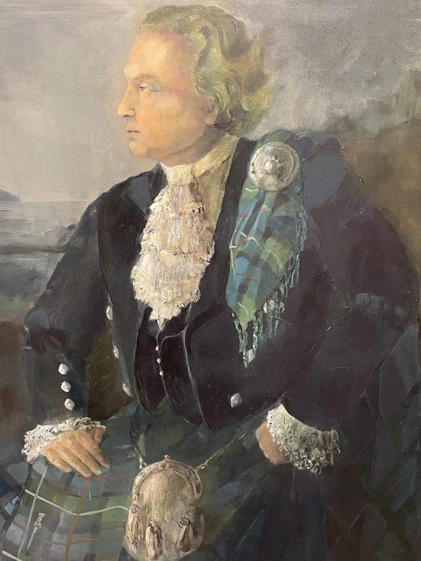 Huge Oil Portrait of British Diplomat Sir Leslie Fielding KCMG C1974 Framed - 3