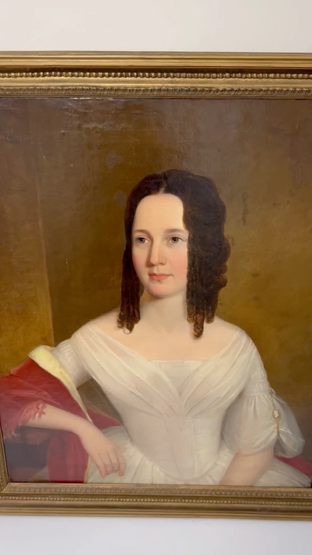 Large Early 19th Century English Oil Painting Portrait Lady Sara Losh 1785–1853 - 2