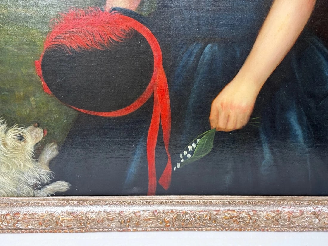 19th Century Portrait Eliza Maddock of Onchan Isle of Man With Havanese Dog - 3